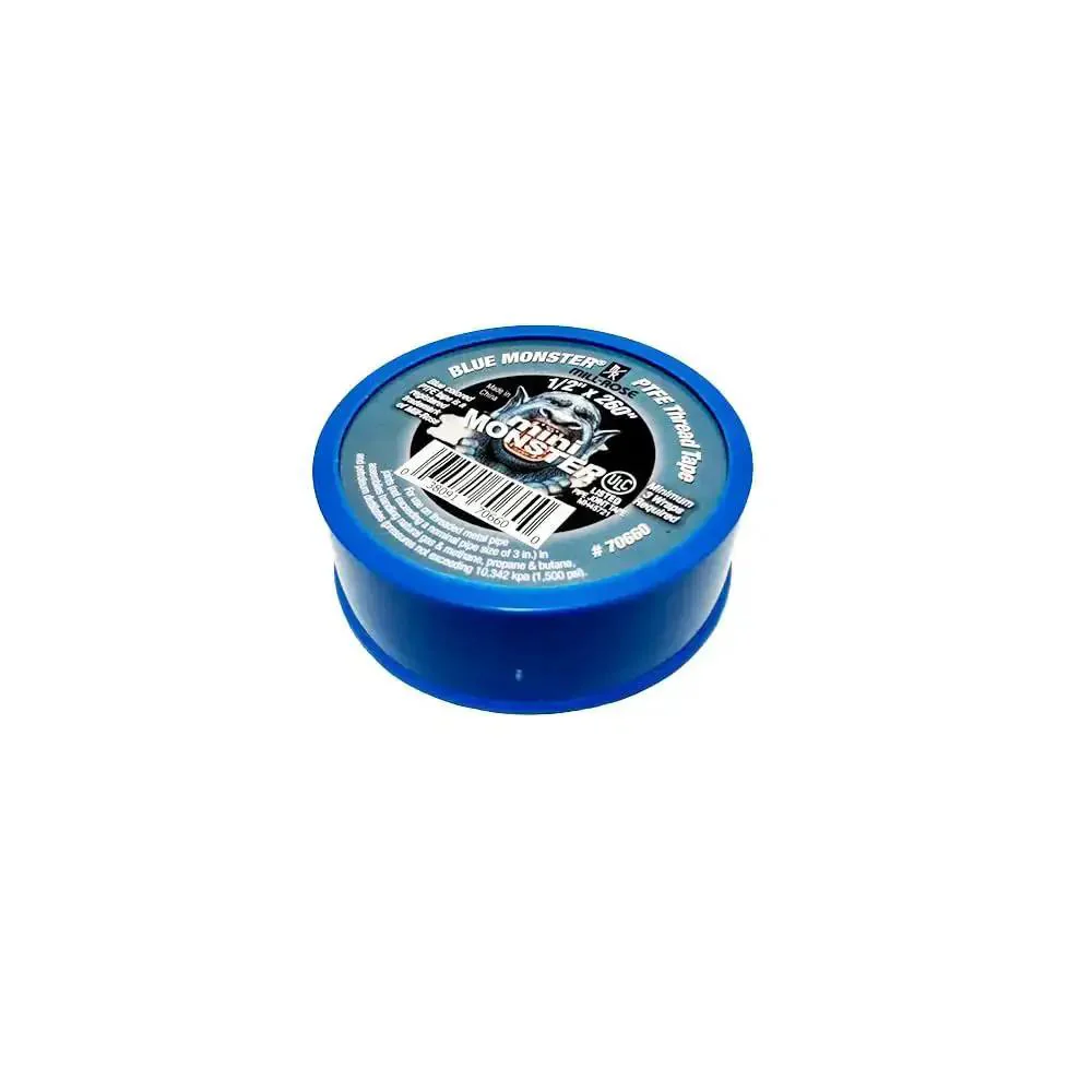 Monster Roll PTFE Thread Seal Tape Blue Half Inch By Two Hundred Sixty Inch For High Pressure Sealing Up To Ten Thousand PSI, Heat Resistant From Minus Two Hundred Sixty Eight F To Plus Five Hundred F, For Water And Oil Fittings - Image 4