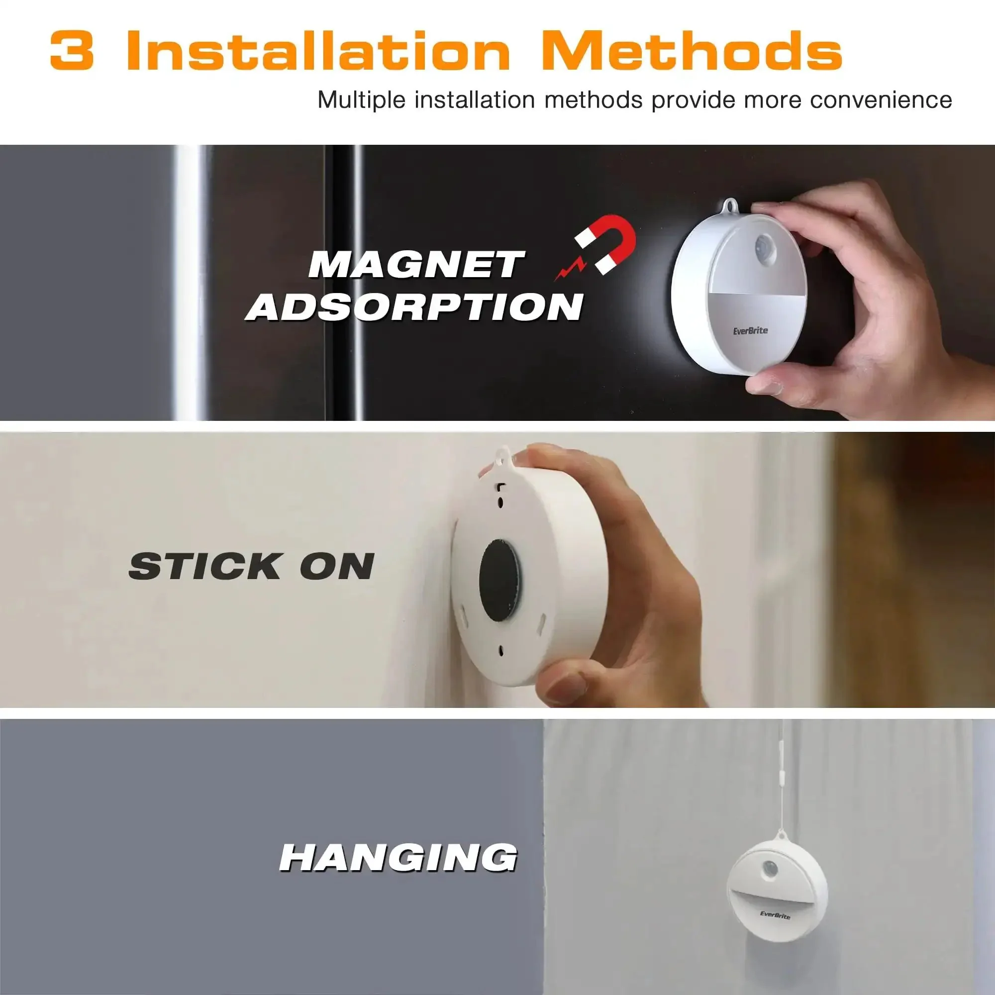 Motion Sensor Night Light With Auto On Off, No Fuss Cool White LED Path Light For Kitchen, Bathroom, Hallway, Stairs And Bedroom, Battery Powered, 6 Pack With 18 AAA Batteries, 30 Lumen Brightness, Auto Shutoff After 15-25 Seconds - Image 6