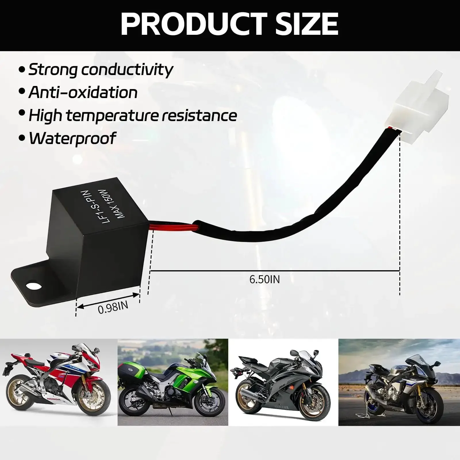 Motorcycle LED Flasher Relay 2 Pin 12V DC Automatic Operation Universal Fit Black Normally Open Contact Fix Abnormal Flashing No More Flicker For Stable Turn Signal Performance And Safer Riding - Image 6