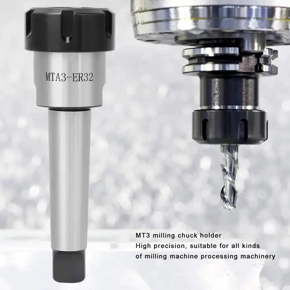 MTA3 Morse Taper Collet Chuck Holder For ER32 Collets Carbon Steel CNC Milling Lathe Part DIN6499B Precision With 0.012mm Runout Versatile Milling Tool Holder For CNC Machines And Machinists - Image 8