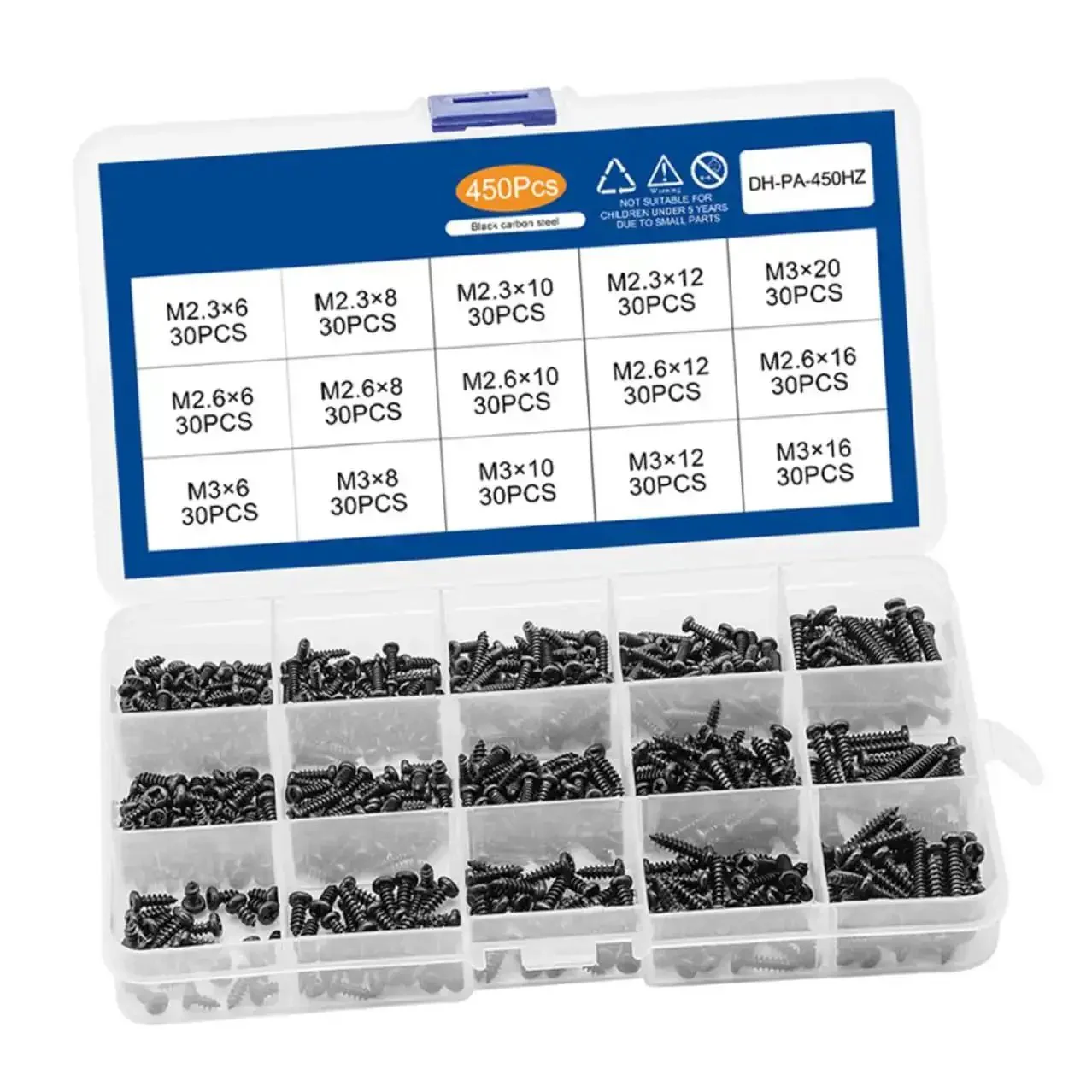 Multi Purpose Self Tapping Screws Set In A Handy Box Cross Head Carbon Steel Miniature Screws For Electronics Furniture Watches And Household Repairs Durable And Easy To Use For Quick Fixes And Small Projects