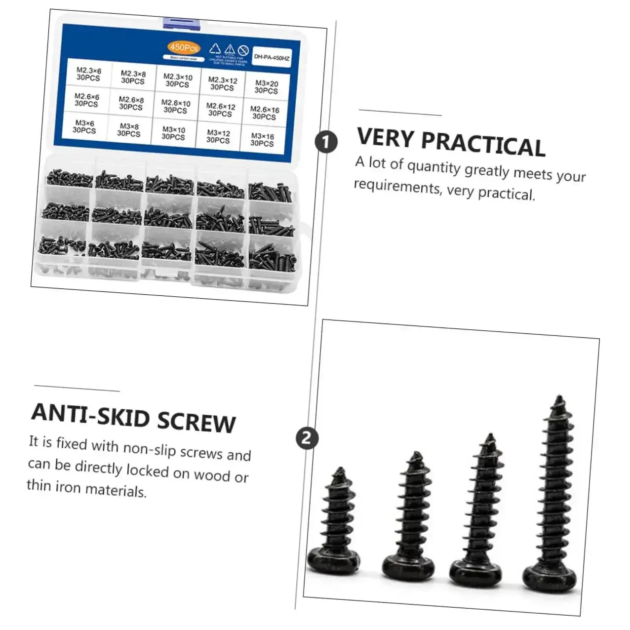 Multi Purpose Self Tapping Screws Set In A Handy Box Cross Head Carbon Steel Miniature Screws For Electronics Furniture Watches And Household Repairs Durable And Easy To Use For Quick Fixes And Small Projects - Image 5
