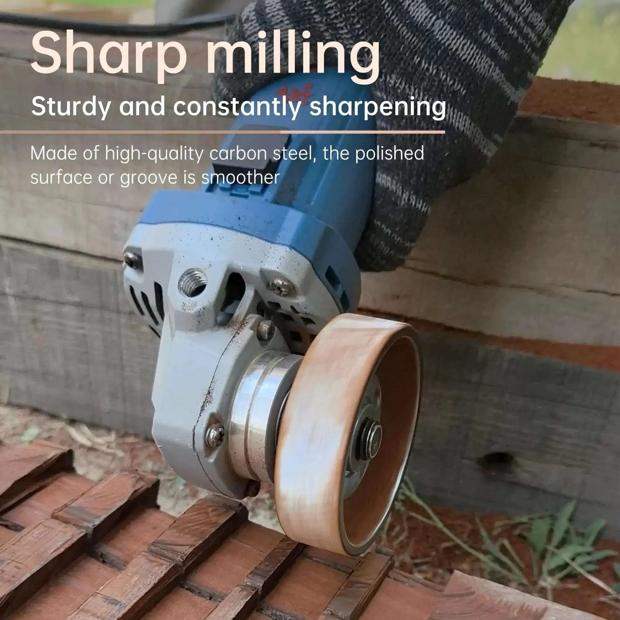 Multi Purpose Wood Carving Disc Kit For Angle Grinder With 4.5 Inch Milling Cutters And 5/8 Inch Arbor Grinding And Cutting Wheel Set For Wood Plastic Rubber And Soft Metals High Temp Hardened For Smooth Grooves - Image 7