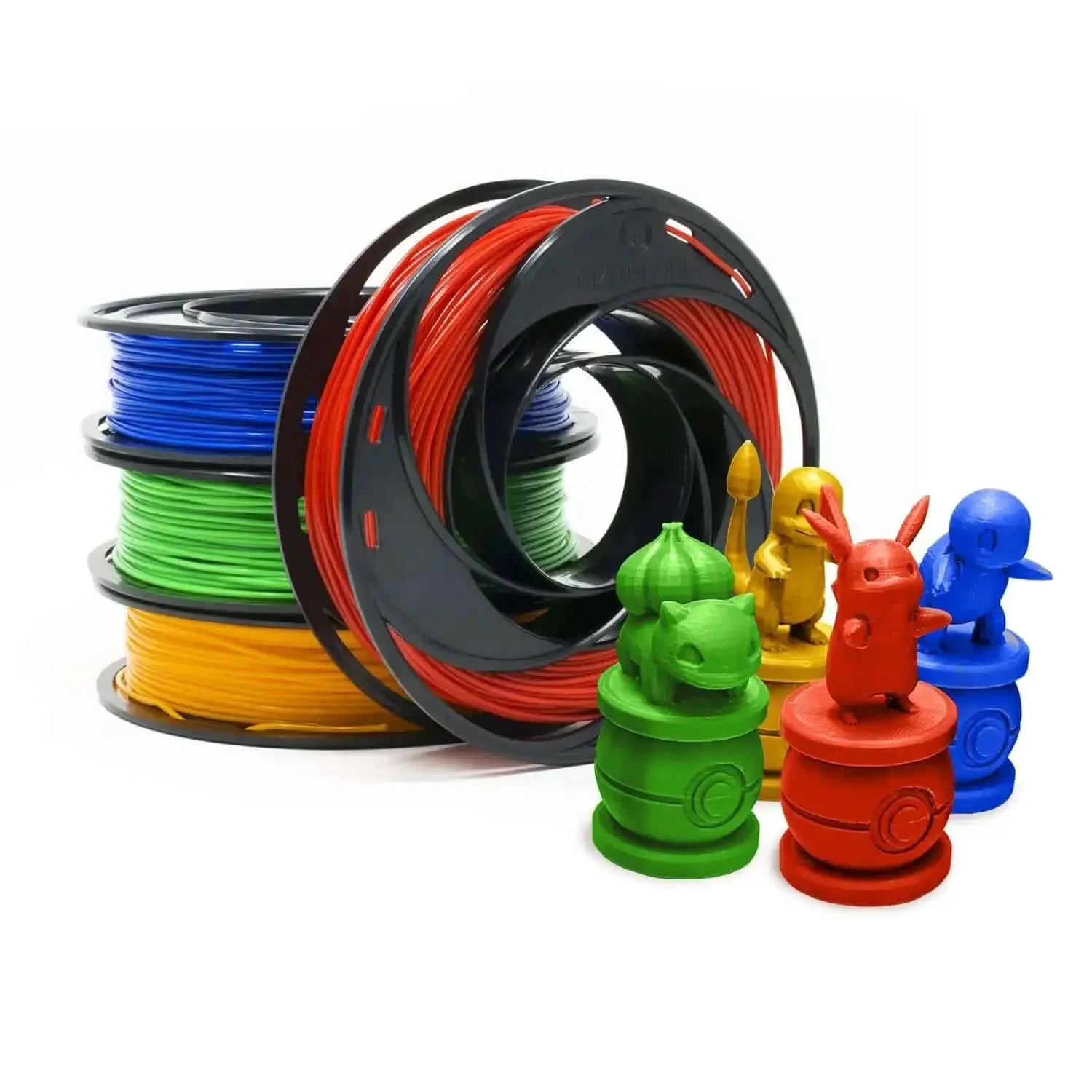 Multicolor PLA 3D Printer Filament 1.75mm 200g Pack Vacuum Sealed With Desiccant 205 225C Nozzle Temperature Compatible With Most Printers Blue Green Orange Red Colors 6 Inch Spool 1.5 Inch Wide Hub