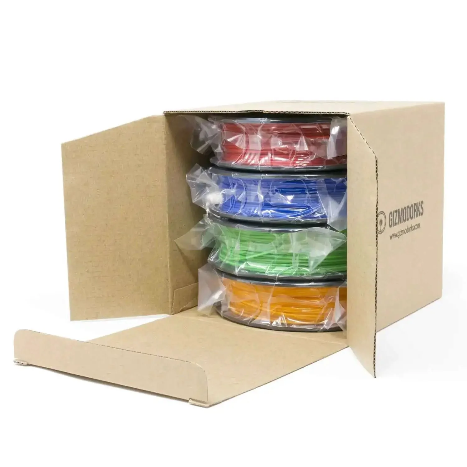Multicolor PLA 3D Printer Filament 1.75mm 200g Pack Vacuum Sealed With Desiccant 205 225C Nozzle Temperature Compatible With Most Printers Blue Green Orange Red Colors 6 Inch Spool 1.5 Inch Wide Hub - Image 5