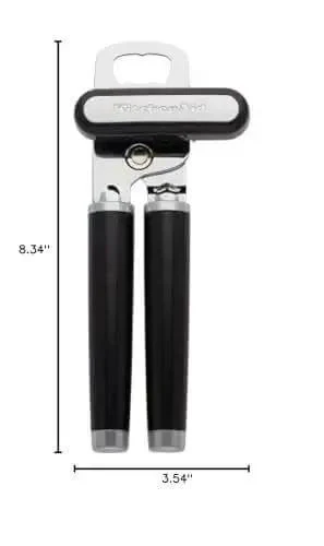 Multifunction Can Opener And Bottle Opener For Easy Kitchen Use With Razor Sharp Stainless Steel Cutting Wheel And Soft Ergonomic Handles In Black, Smooth Turning Knob And Durable Build For Everyday Prep - Image 3