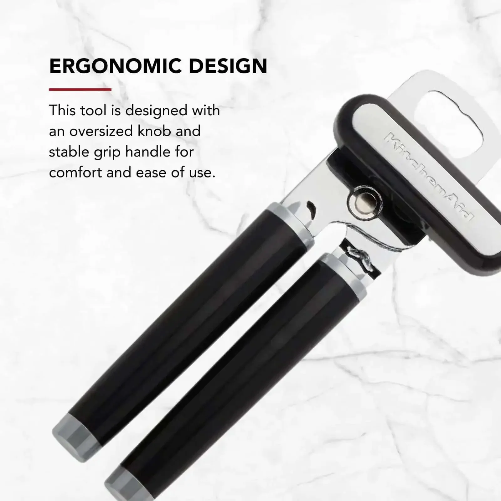 Multifunction Can Opener And Bottle Opener For Easy Kitchen Use With Razor Sharp Stainless Steel Cutting Wheel And Soft Ergonomic Handles In Black, Smooth Turning Knob And Durable Build For Everyday Prep - Image 5
