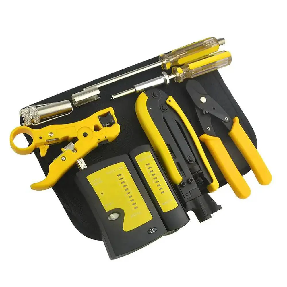 Multifunction Coax Cable Crimping Tool Kit With Stripper And Tester For RG6 RG59 RG11 Coax Cables, Pro Grade Steel, Corrosion Resistant, 10Pcs Compression Connectors, Easy One Hand Operation For Quick Secure Connections - Image 2