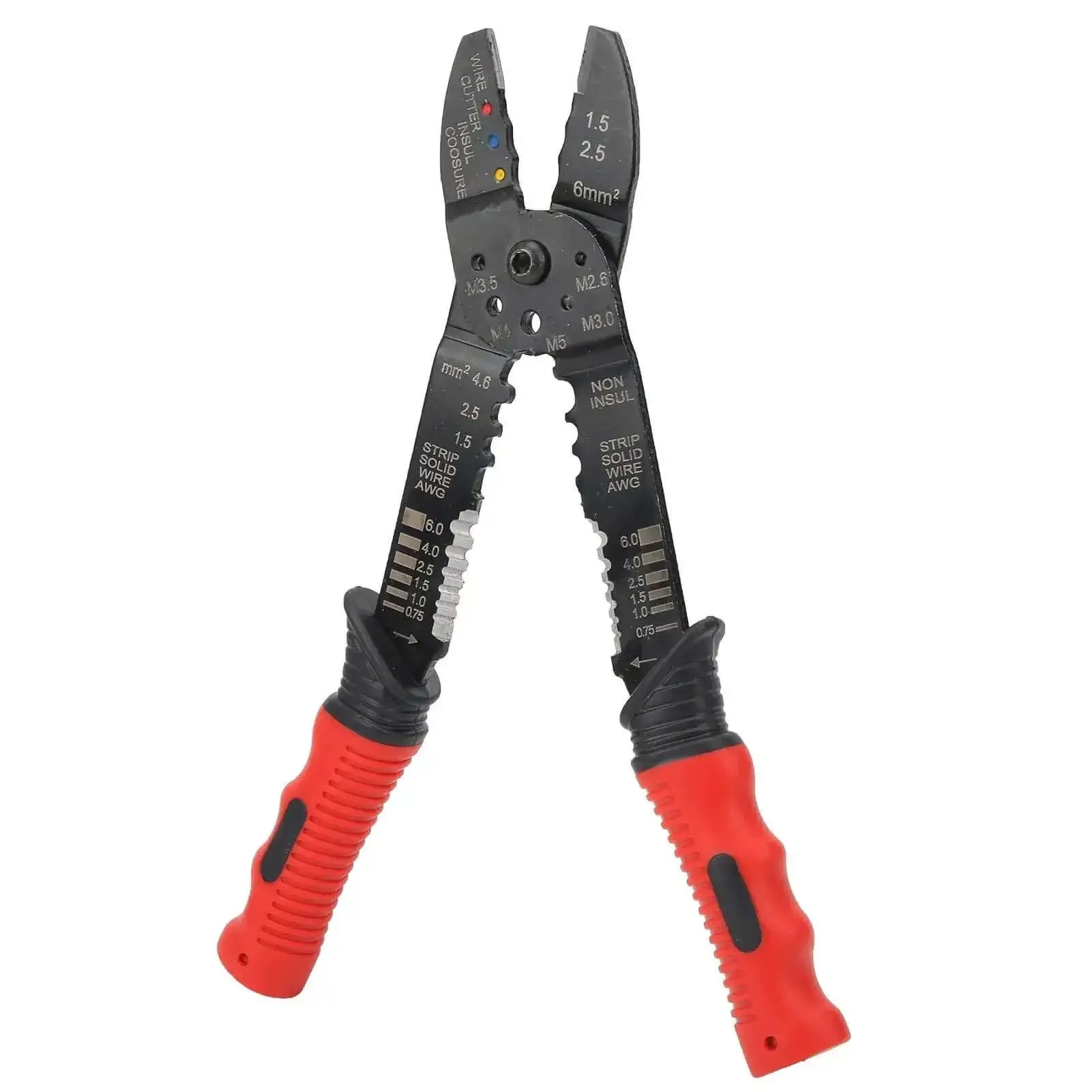 Multifunction Terminal Crimping Tool And Wire Stripper With High Carbon Steel Blades Ergonomic Grip Precise Wire Stripping Versatile Crimping For Insulated And Non Insulated Terminals And Connectors Industrial Grade - Image 2