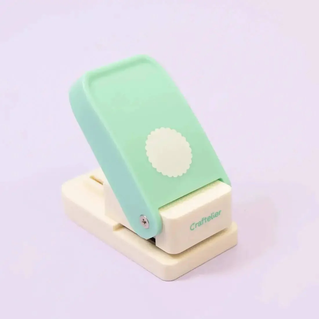 Multimaterial Scalloped Circle Punch For Card Making Scrapbooking And DIY Craft Projects Cuts Photo Paper Cardstock Acetate And More For Notebooks Planners And Albums 2.54 Cm Diameter Turquoise - Image 9
