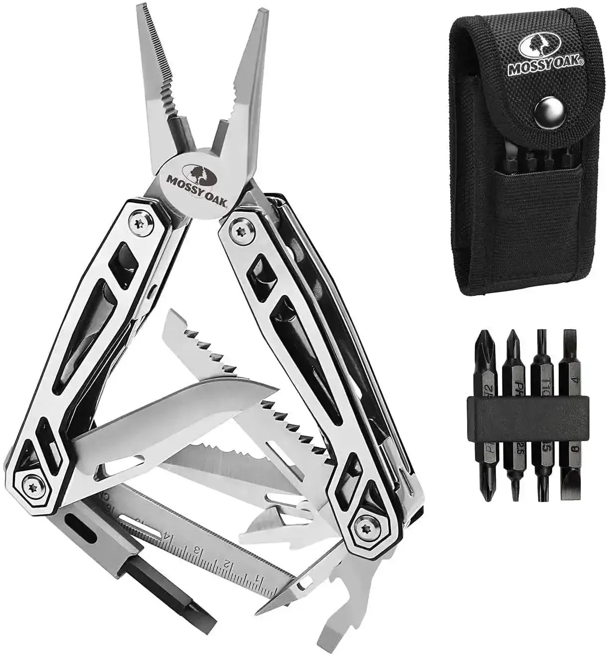 Multitool 21 In 1 Stainless Steel Pocket Knife With Screwdriver Sleeve Self Locking Pliers And Durable Sheath Built For Rugged Outdoor Survival Camping Hiking And Everyday Carry Home Repairs