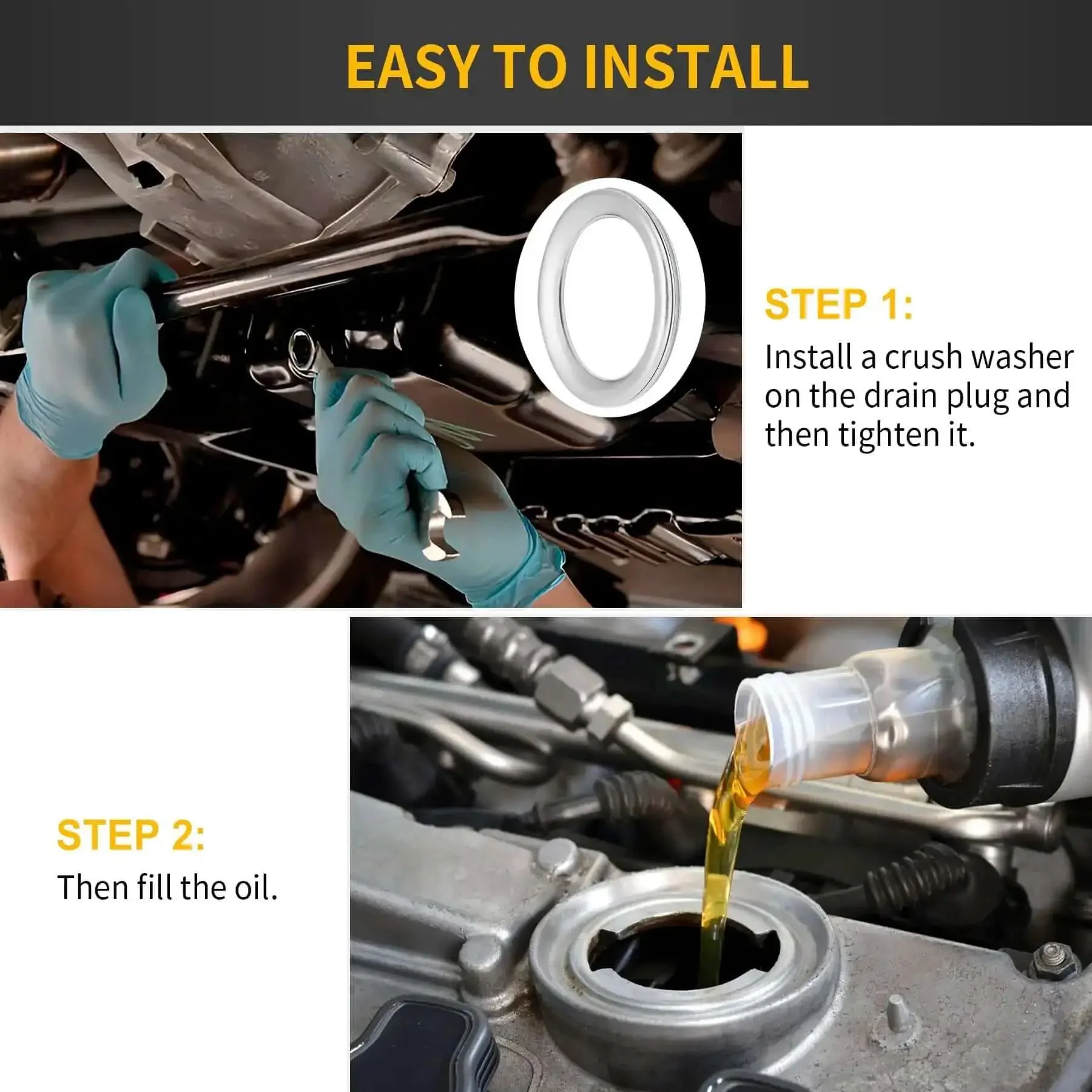 Must Have 20 Pack Transmission Drain Plug Gaskets And Oil Crush Washers Set For Toyota And Lexus Vehicles Including 4Runner Sequoia Tacoma Tundra GS450H IS250 IS350 LS430 LS460 Replacement For OEM 3517830010 - Image 3