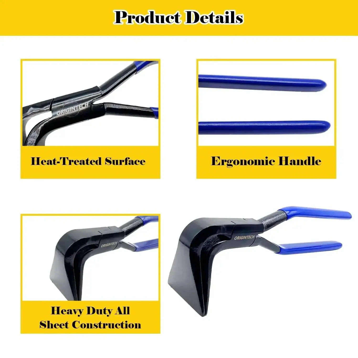 Must Have 3 Piece Hand Seamers Set For Sheet Metal Bending Including Straight Jaw, 45 Degree, And 90 Degree Pliers, Pro Grade Metal Bender Tool For Easy Edge Straightening And Custom Bends - Image 4