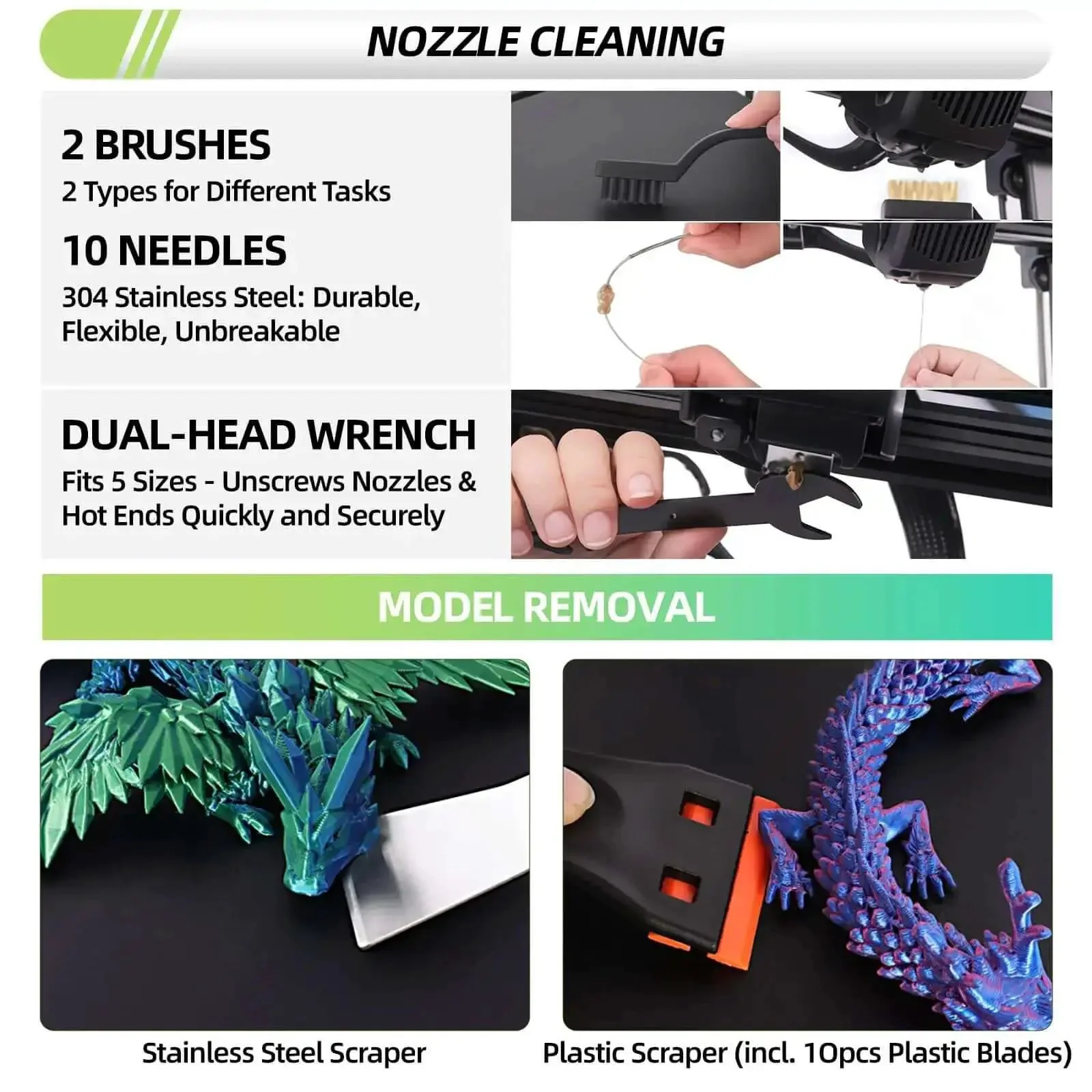 Must Have 76 Piece 3D Printer Tools Kit With Bag Includes Digital Caliper Hygrometer PTFE Tube Deburring Tool Scrapers Nozzle Cleaning And More For Bambu Lab Ender 3 And Other FDM SLA Printers - Image 3