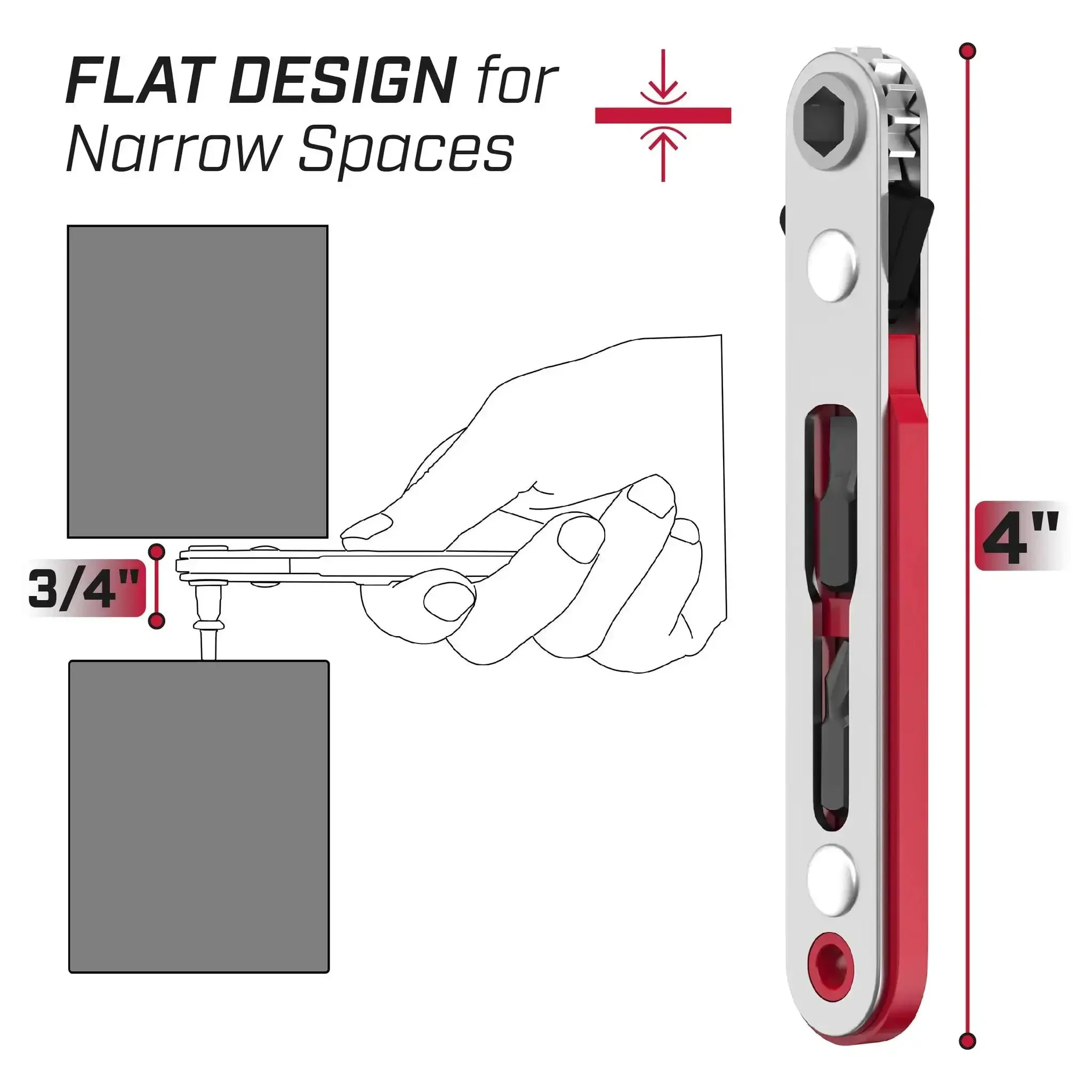 Must Have Compact Magnetic One Quarter Inch Mini Ratchet Wrench With 90 Degree Right Angle Screwdriver Low Profile Tool For Tight Spaces Durable And Handy For DIY Projects And Auto Repairs - Image 8