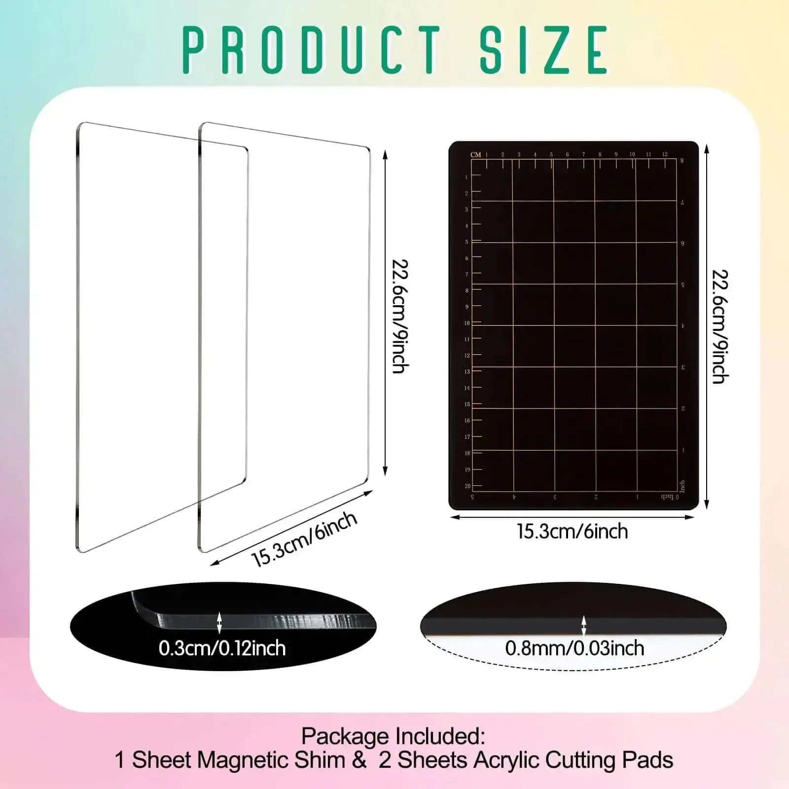 Must Have Die Cutting Magnetic Shim Mat Set 6x9 Inch With Card Size Grids And Two Acrylic Cutting Plates For Die Cutting Machines Embossing And Crafting Accessories - Image 7