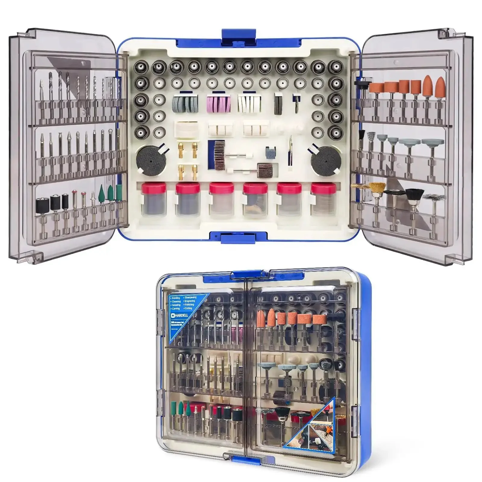 Must-Have Rotary Tool Bits Kit For Dremel And Other Brands, 508-Piece Universal Set With One Eighth Inch Shanks For Sanding, Drilling, Polishing, Carving, Grinding And Finishing