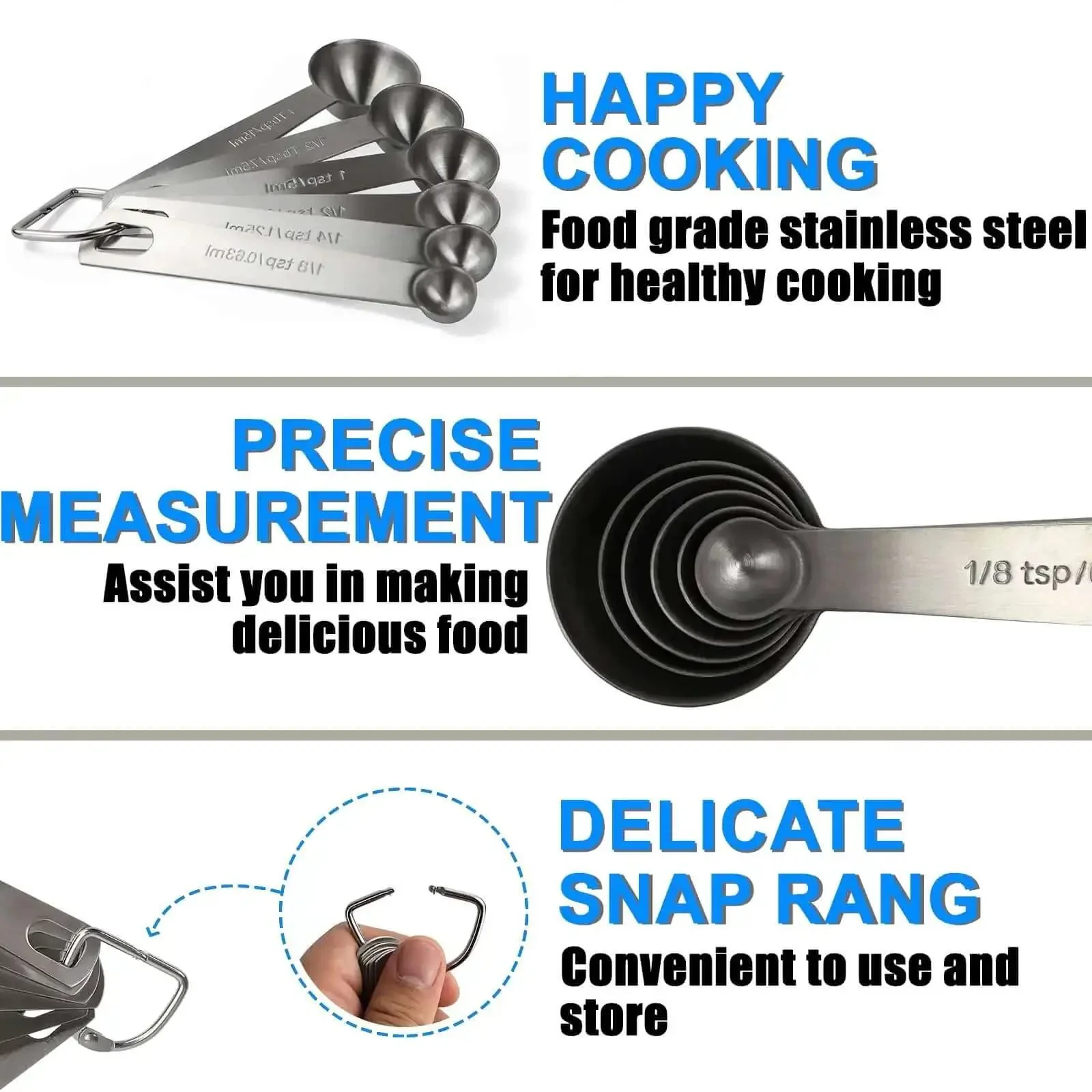 Must Have Sturdy Stainless Steel Measuring Spoons Set Of 6 With Metric And US Measurements For Dry And Liquid Ingredients, Built To Last, Rock Solid Kitchen Tools For Precise Scoops In Jars And Pans - Image 7