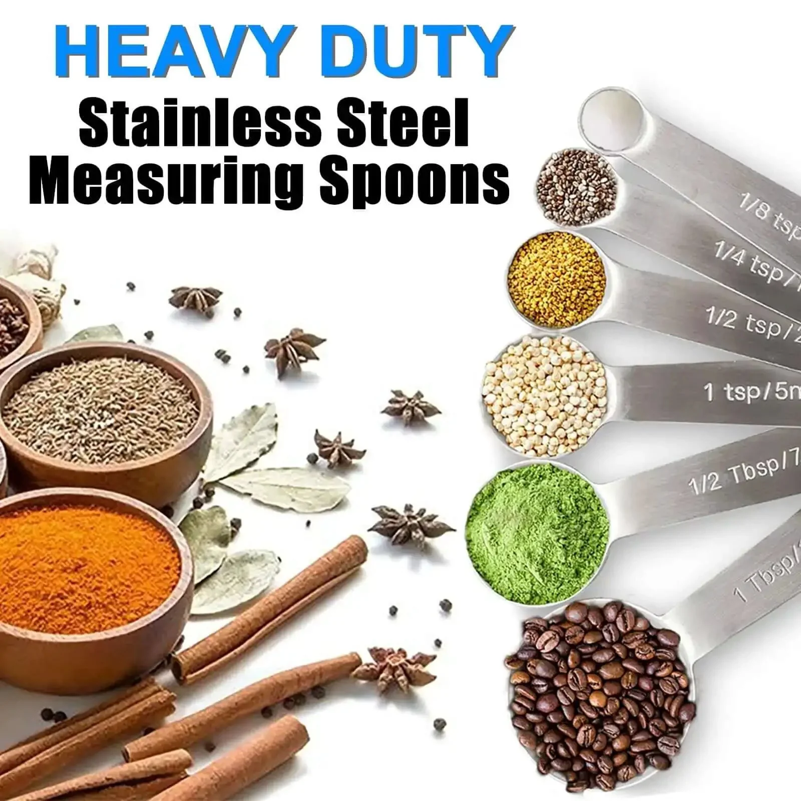 Must Have Sturdy Stainless Steel Measuring Spoons Set Of 6 With Metric And US Measurements For Dry And Liquid Ingredients, Built To Last, Rock Solid Kitchen Tools For Precise Scoops In Jars And Pans - Image 8