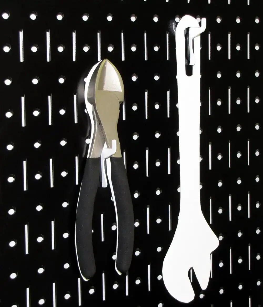 Narrow Pegboard Rack 8 Inch By 32 Inch Black Metal Pegboard Runner For Garage Setup And Shop Organization Heavy Duty Wall Mount That Mounts Directly Into Studs Or Drywall And Accepts Quarter Inch Pegs And Slotted Accessories - Image 2