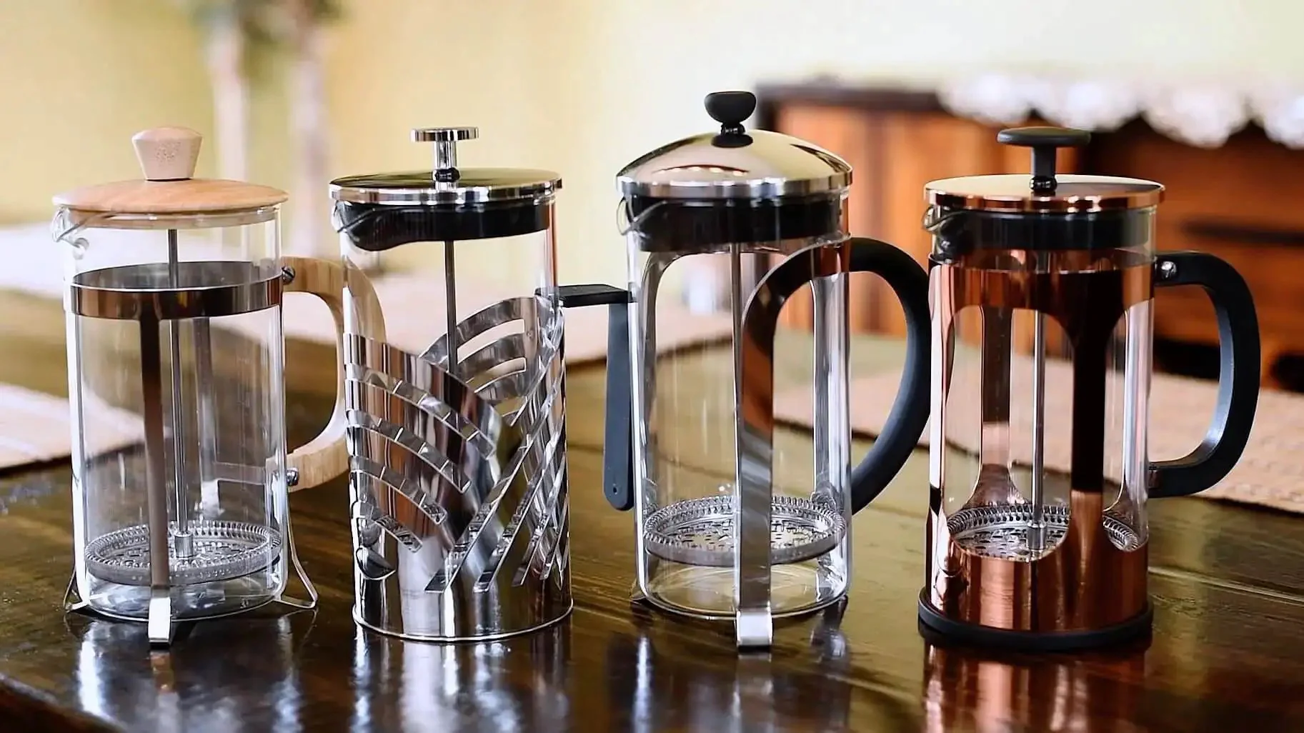 Natural Grain Glass And Bamboo 1 Liter French Press Coffee And Tea Maker With Removable Glass Carafe Easy Clean Design Three Layer Stainless Steel Filter That Traps Tiny Grounds Big Capacity For Coffee Or Loose Leaf Tea - Image 2
