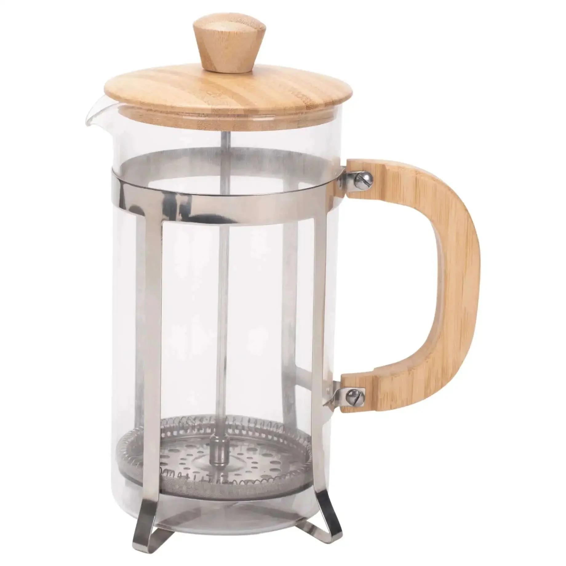 Natural Grain Glass And Bamboo 1 Liter French Press Coffee And Tea Maker With Removable Glass Carafe Easy Clean Design Three Layer Stainless Steel Filter That Traps Tiny Grounds Big Capacity For Coffee Or Loose Leaf Tea - Image 4
