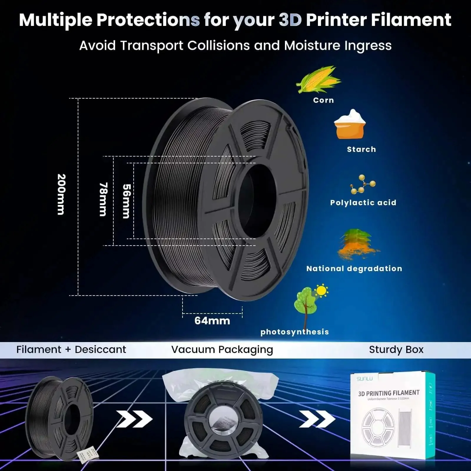 Neatly Wound PLA Plus 1.75mm Filament Dual Pack, 2 Spools Of 1 Kg Each, For Most FDM 3D Printers, Dimensional Accuracy Plus Minus 0.02mm, Black And White, High Print Quality, No Knot, Great Layer Details - Image 4