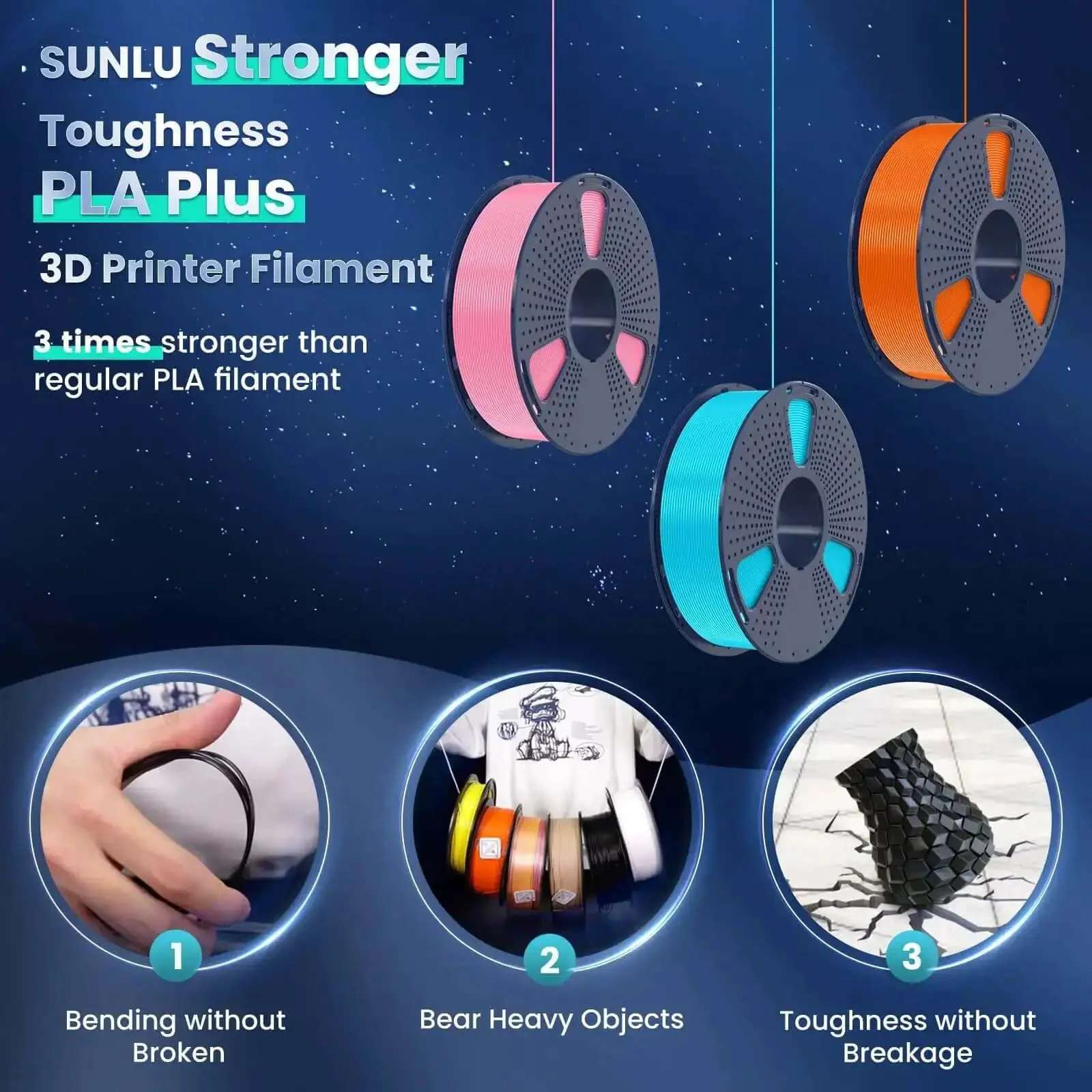 Neatly Wound PLA Plus 1.75mm Filament Dual Pack, 2 Spools Of 1 Kg Each, For Most FDM 3D Printers, Dimensional Accuracy Plus Minus 0.02mm, Black And White, High Print Quality, No Knot, Great Layer Details - Image 6