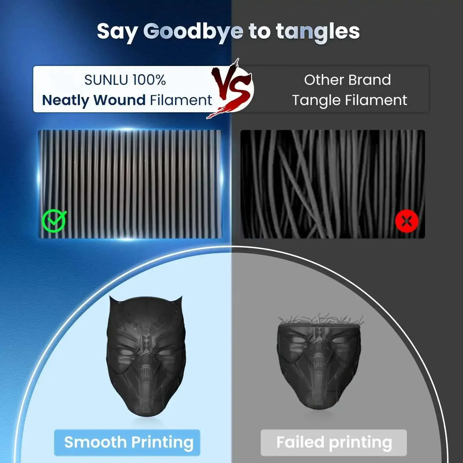 Neatly Wound PLA Plus 1.75mm Filament Dual Pack, 2 Spools Of 1 Kg Each, For Most FDM 3D Printers, Dimensional Accuracy Plus Minus 0.02mm, Black And White, High Print Quality, No Knot, Great Layer Details - Image 7