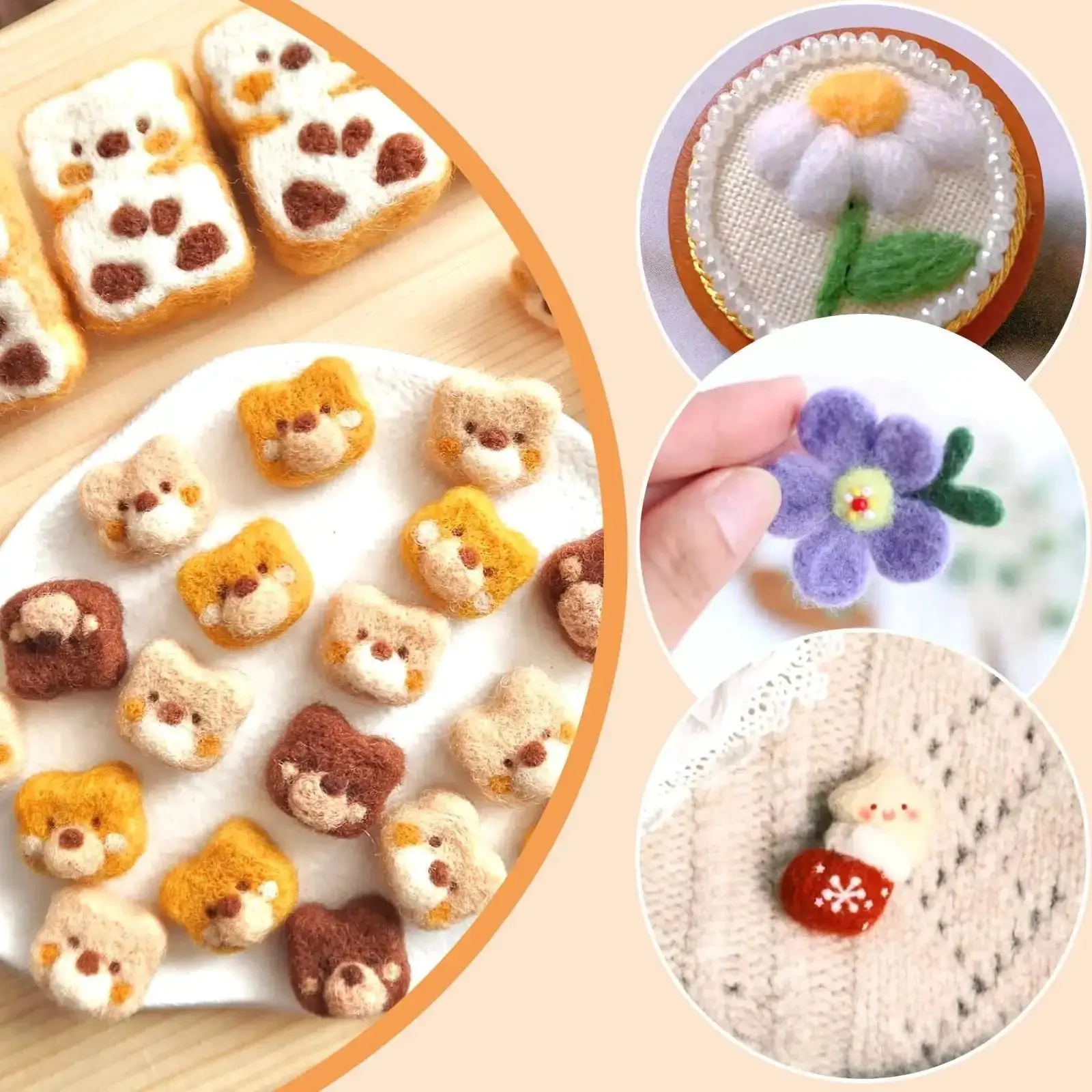Needle Felting Kit With 127 Pcs Needles In Four Gauges 42 40 38 36, Pro Grade Wooden Handle Tools, Foam Pad, Pins, Awl, Finger Cots, Needle Bottles, And Starter Essentials For DIY Wool Crafting - Image 2