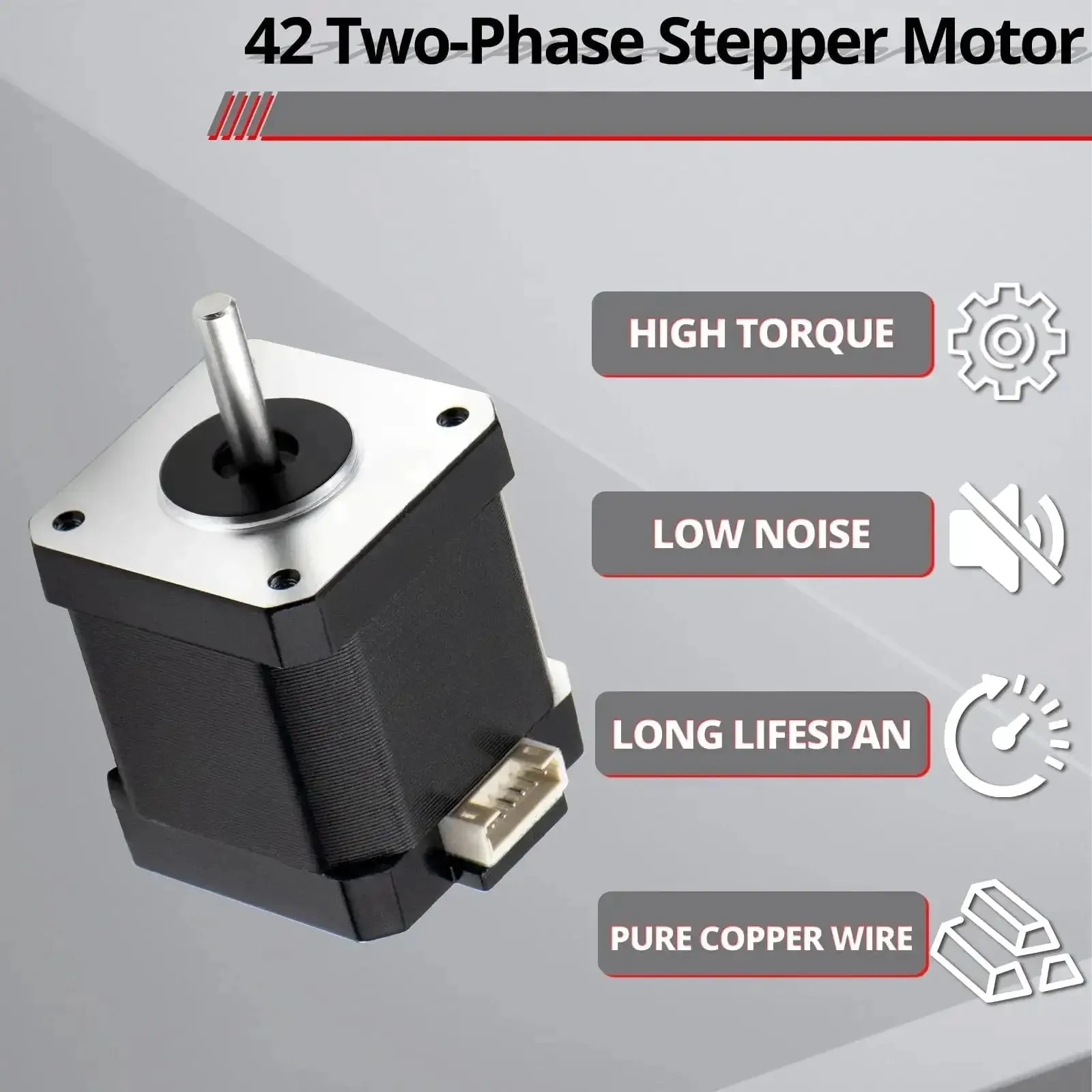 Nema 17 Bipolar Stepper Motor 1.3A 15.5Ncm Torque 1.8 Degree Step 4 Lead With 1m Cable And Connector For DIY 3D Printing And CNC Projects Ideal For Precise Automation Smooth Microstepping And Reliable Performance - Image 5