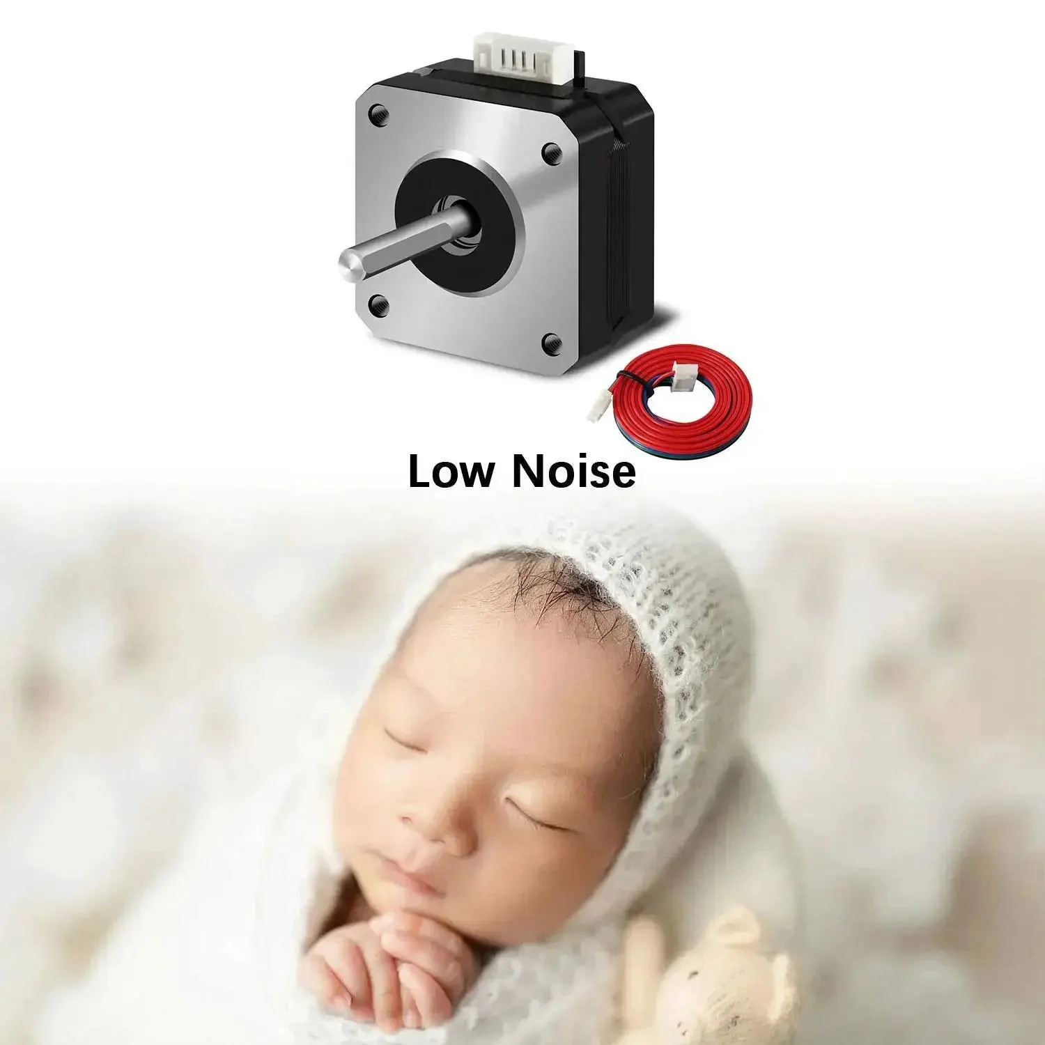 Nema 17 Stepper Motors Kit, 5 Pack, 42x23mm 42BYGH, 4 Lead Wire, 1m Cable, 130 mNm Torque, 1.5A, Low Noise High Torque For CNC And 3D Printers, German Tech Bearings, Smooth, Durable, Wide Compatibility - Image 4