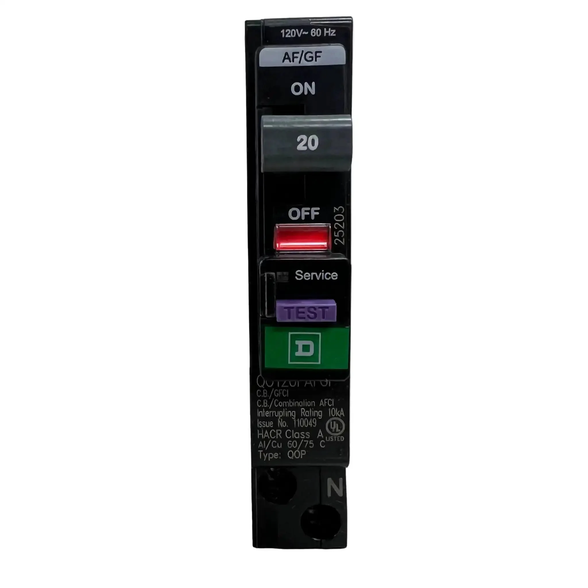 New Version 120PAFGF Circuit Breaker 120V 20A Plug On for Residential Panels Replacement for 120PDF Easy No Fuss Install Plug On Design UL Listed Compact Safe and Reliable Electrical Breaker for Home Upgrades