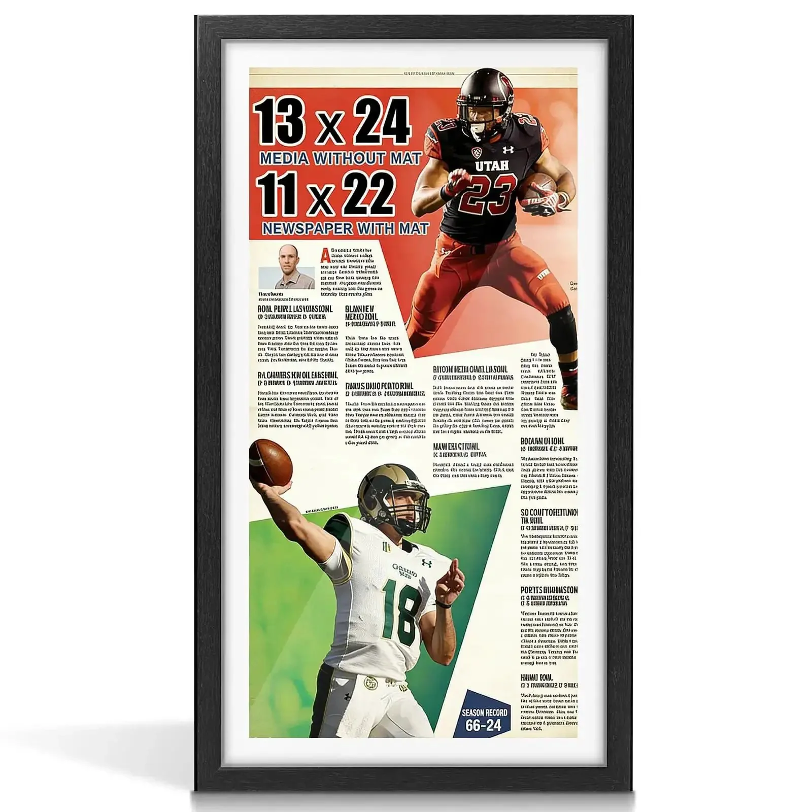Newspaper Display Frame With Premium Wood And Acrylic Panel, Wall Mount Or Tabletop Stand, Fits 10.5 By 21.5 Inches To 12.99 By 23.98 Inches Front Pages, Ideal Home Office Decor And Collector Gift, White