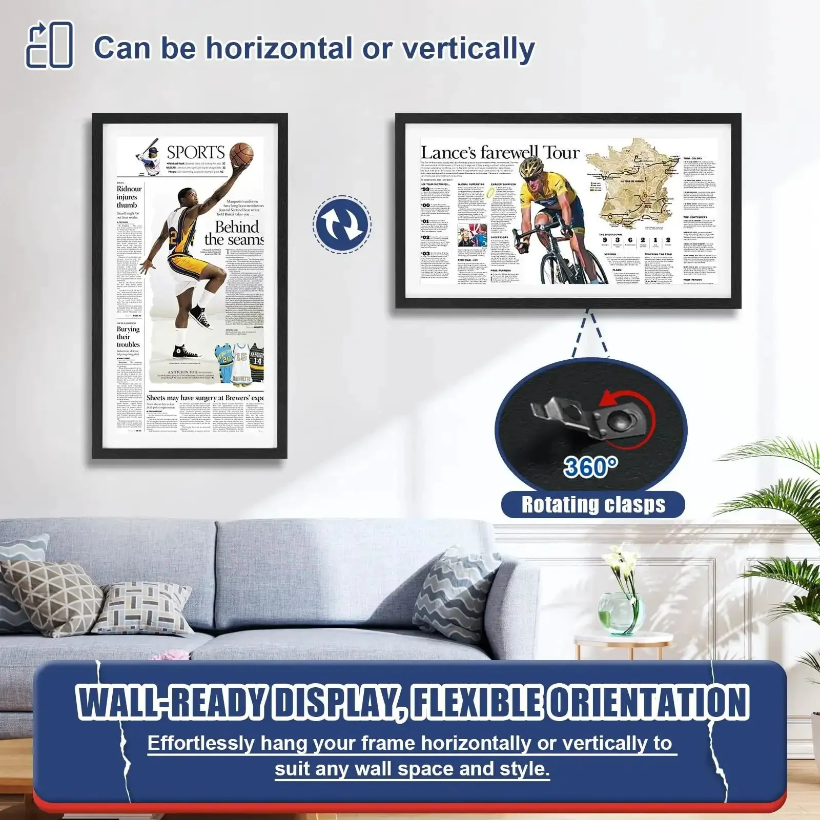 Newspaper Display Frame With Premium Wood And Acrylic Panel, Wall Mount Or Tabletop Stand, Fits 10.5 By 21.5 Inches To 12.99 By 23.98 Inches Front Pages, Ideal Home Office Decor And Collector Gift, White - Image 5
