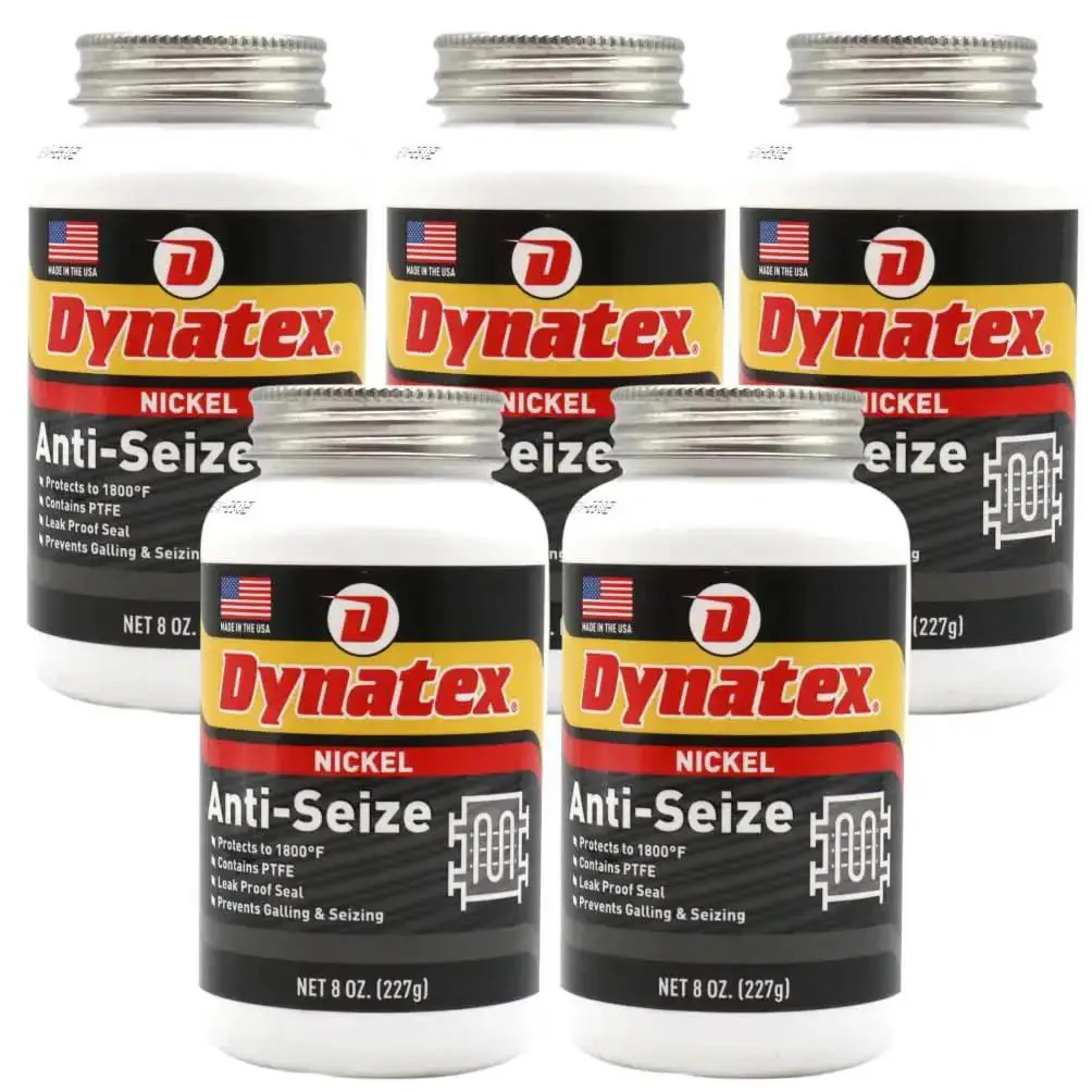 Nickel Anti-Seize Lubricant Paste 8 Oz Can Heavy Duty No Sulfur No Lead No Copper Halogen Free Helps Prevent Seizing And Galling In Extreme Heat Corrosion And Acidic Environments 5 Pack