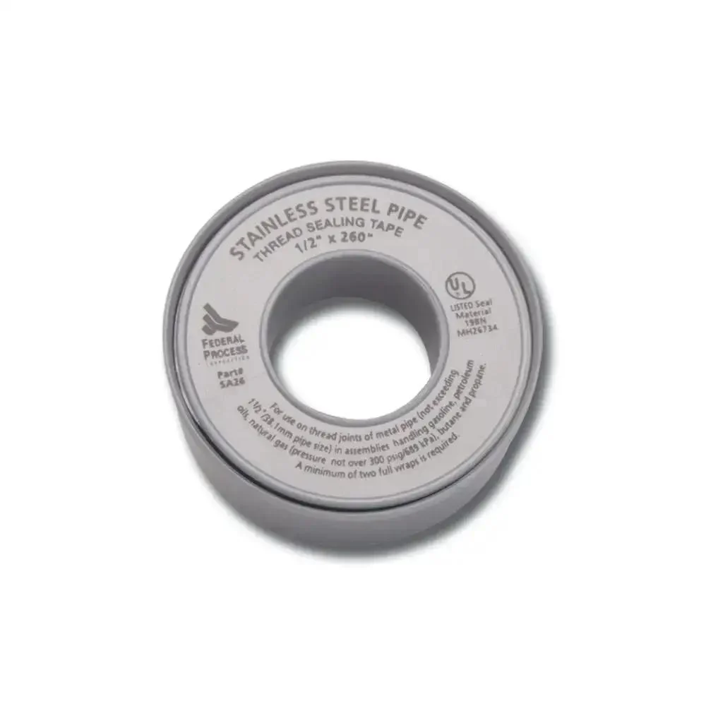 Nickel PTFE Thread Seal Tape Pro Grade Heavy Duty 1/2 Inch By 260 Inch High Density Tape For Stainless Steel Pipes Leak-Proof Non-Toxic Plumbing And HVAC Seal