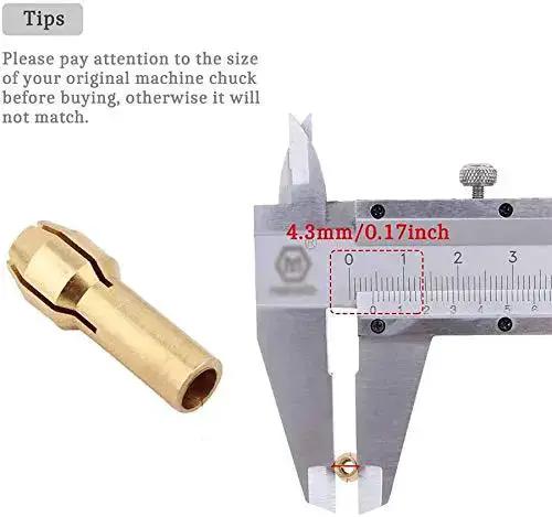 Nine Piece Brass Collet Set For Dremel Rotary Tools With Four Claw Grips Heat Treated Copper Collets And Nut Kit Durable And Stable Fit For 4000 400 3000 300 398 395 8220 8200 8100 800 And Similar Models - Image 3