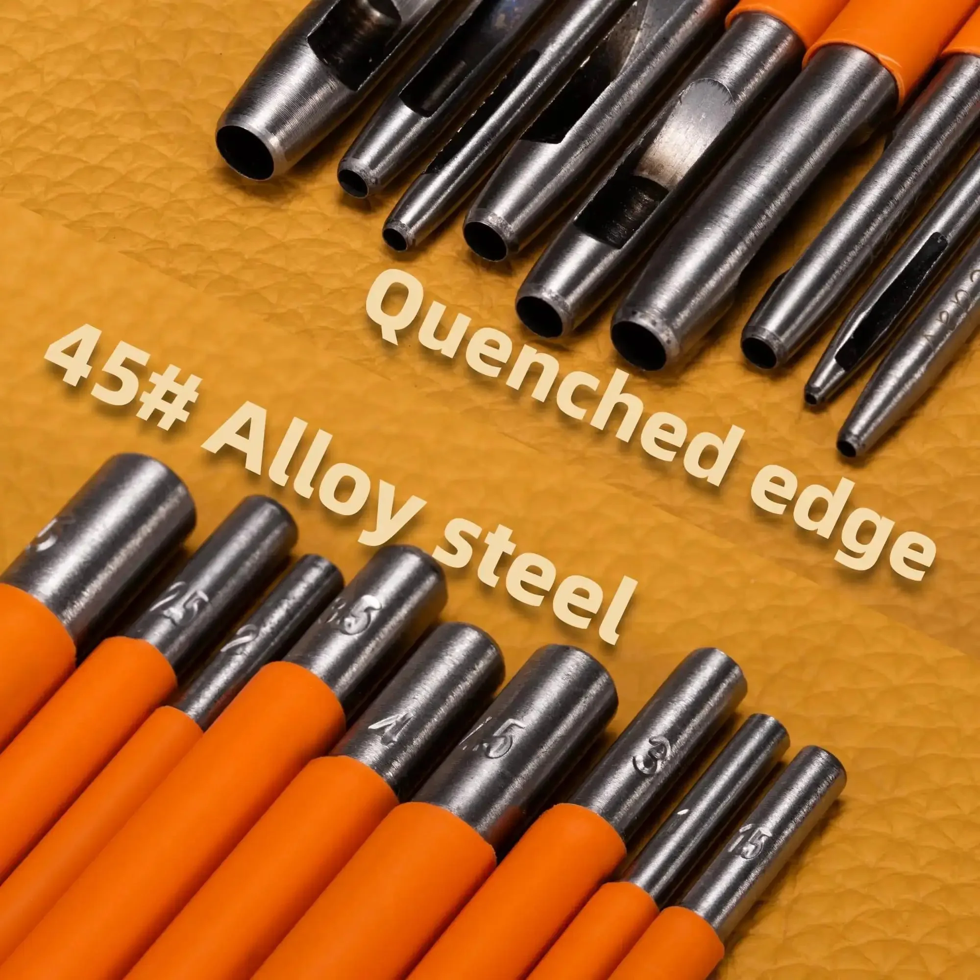 Nine Size Hole Punch Set For Leather Belts And Crafting Heavy Duty Steel With Quenching Process Includes 1mm To 5mm Holes For Precise Leather Work Durable Tool Kit For Pro Grade Belt Making - Image 2