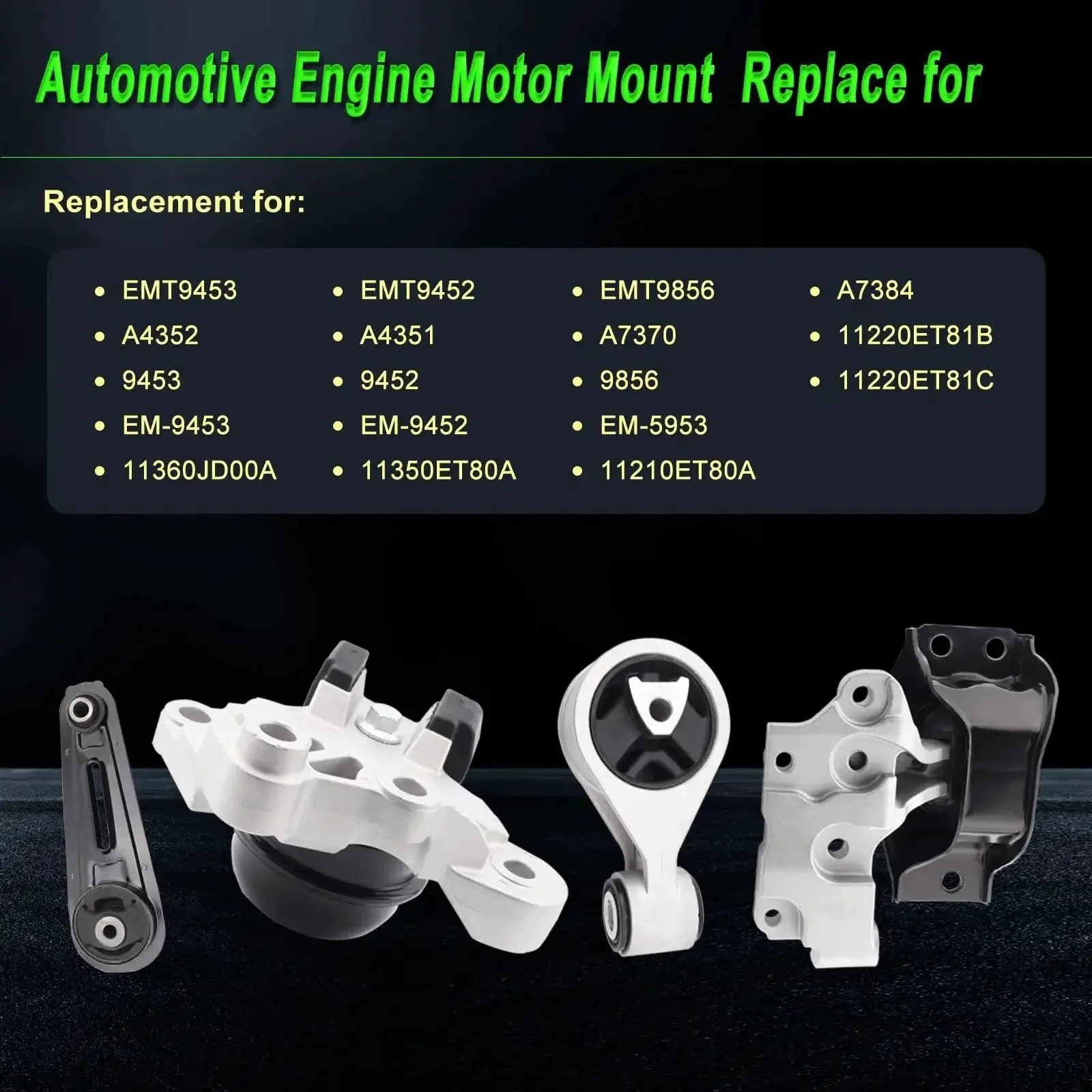 Nissan Rogue Engine Motor Mount Set For 2.5L AWD Models 2008 Through 2013 And 2014 Through 2015 Rogue Select Replacement A7370 A7392 A4351 A4352 Set Of 4 Heavy Duty OE Style Mounts - Image 6