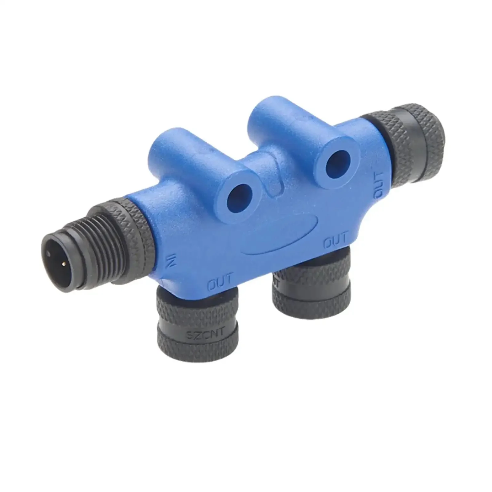 NMEA 2000 N2K T Connector Micro C M12 Backbone Tee Splitter 2 Port IP67 Waterproof Heavy Duty Marine Boat Tee For CAN Bus DeviceNet CANopen Sensor And Actuator Networks Blue - Image 5