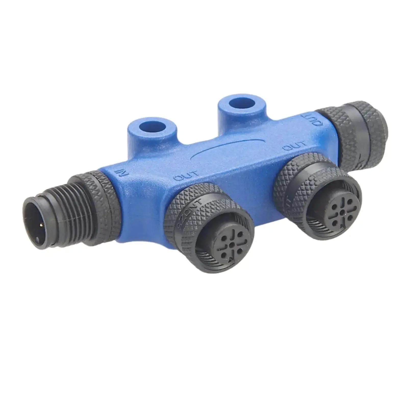 NMEA 2000 N2K T Connector Micro C M12 Backbone Tee Splitter 2 Port IP67 Waterproof Heavy Duty Marine Boat Tee For CAN Bus DeviceNet CANopen Sensor And Actuator Networks Blue - Image 6