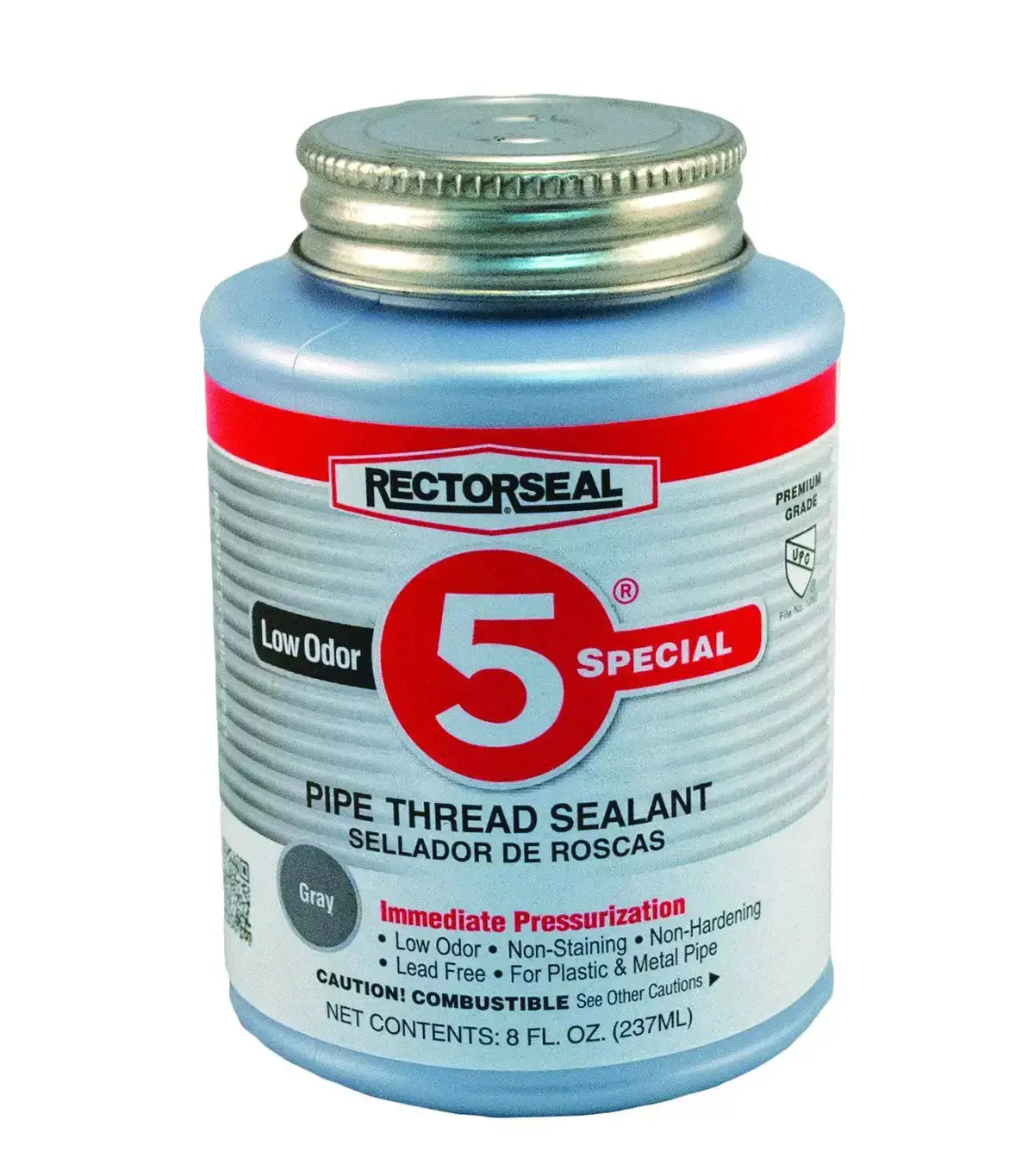 No. 5 Pipe Thread Sealant For Plumbing, Slow Drying Non Hardened Formula That Keeps Threads Slick And Protected, Lets You Breakout Easy, Metal Free, Low Odor, 8 Oz