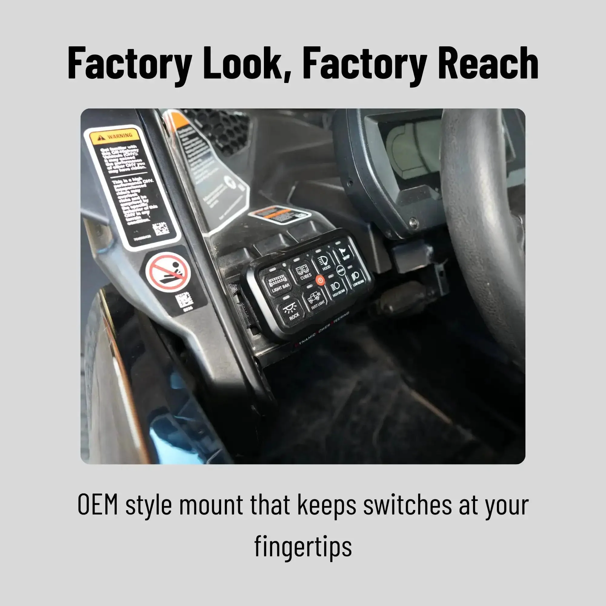No Drill Dash Mount For 8 Gang Switch Panel Custom Fit For Can Am Maverick X3 Replaces Factory Rocker Panel With Secure Backplate And Damage Free Installation Easy UTV Upgrade For Off Road Cockpit - Image 6