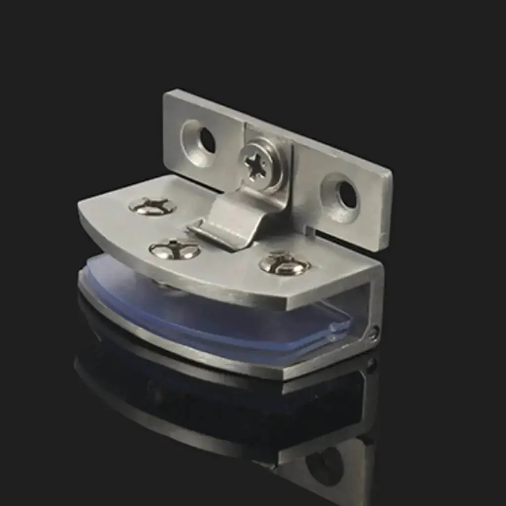 No Drill Glass Door Hinge Clip For Cabinets And Display Cases Zinc Alloy Hardware Self Clamping U Design Glass Safe Clamp Positioning Card Slot Durable Glass Furniture Hinge For Home Office Or Showroom - Image 3
