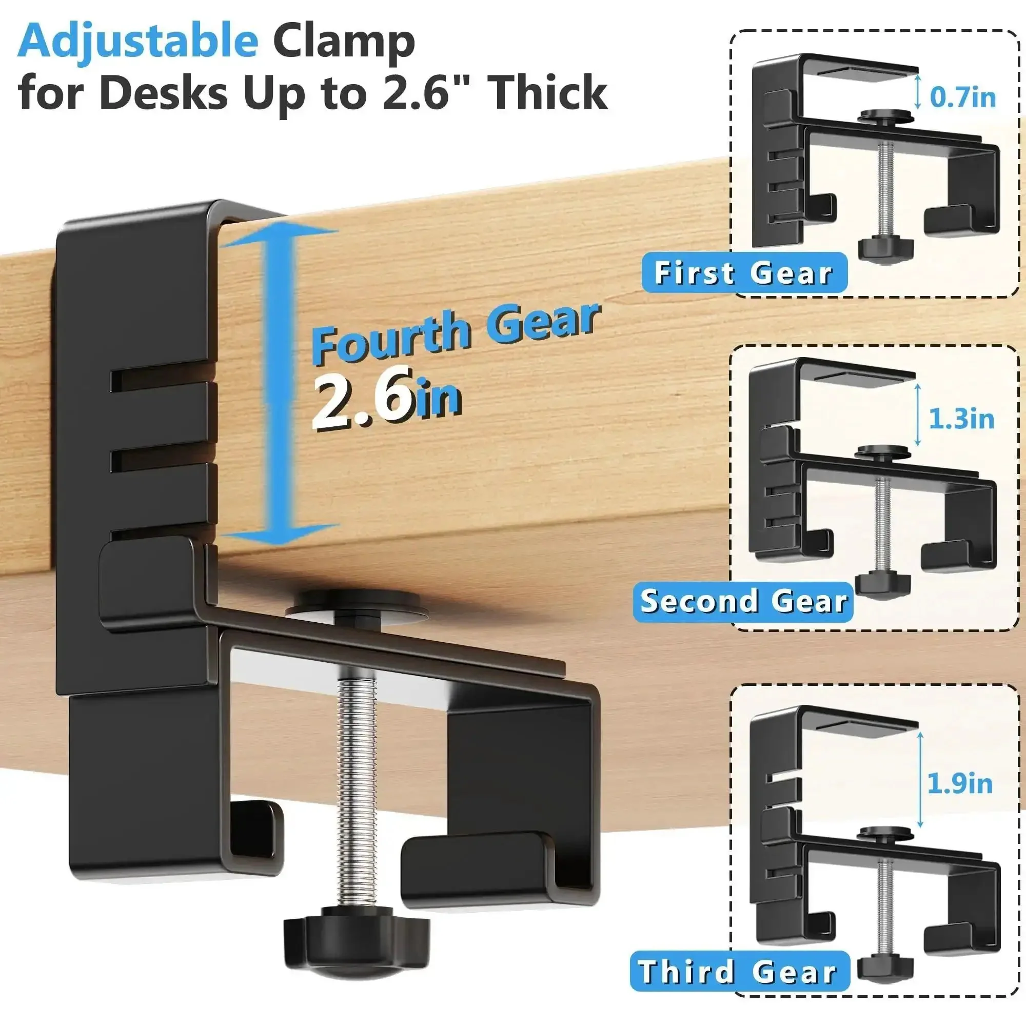 No Drill Under Desk Cable Management Tray With Clamp For Standing Desk 36 Inch Cord Organizer Premium Fabric Wire Management For Office Or Home Black Neat Setup - Image 7