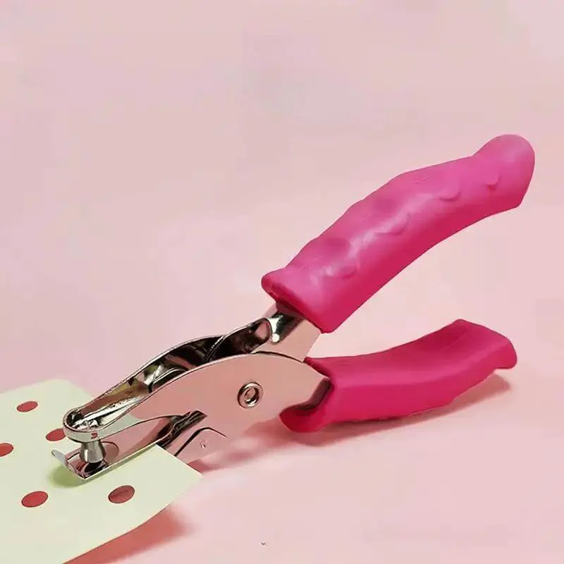No Fuss Easy Grip One Quarter Inch Hole Punch With Scraps Tray Round Circle Punch For Crafts And Binders Handheld Paper Punch For Home Office And Classroom Use Pink Lightweight Yet Durable