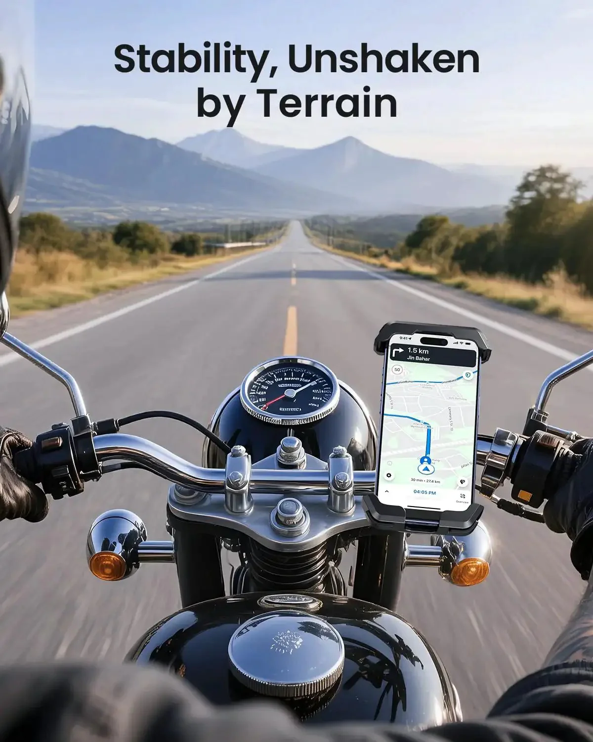 No Jiggle Anti Shake Motorcycle Phone Mount With 2026 Dual Vibration Dampener Universal Bike Phone Holder For iPhone 17 16 15 14 13 And Android 4 To 7 Inches Handlebar Mount For Motorcycle Bicycle Scooter Ride Smoother On Any Road - Image 2