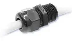 No Nut Half Inch NPT Liquid Tight Cord Grip Fitting For Flexible Cords Straight Through Nylon With TPE Sealing Series 35 3231 Black Pack Of 10 For Fast Easy Install In Industrial Electrical Setups