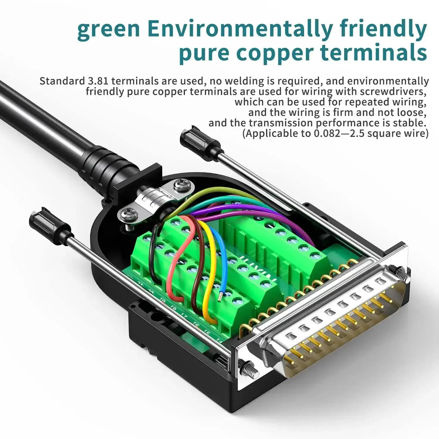 No Soldering Needed DB25 Male And Female Serial Adapters Kit For DIY RS232 D Sub 25 Pin Cabling With Terminal Connectors Bolts And Nuts Two Pack Easy Wire Up For Quick Cable Building And Troubleshooting - Image 3